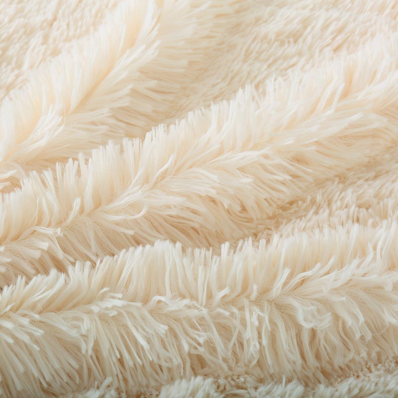 Reafort Luxury Long Hair, PV Fur, Faux Fur Body Pillow Cover/Case 21inx54in with Hidden Zipper Closure (Cream, 21inX 54in Pillow Cover) - Image 5